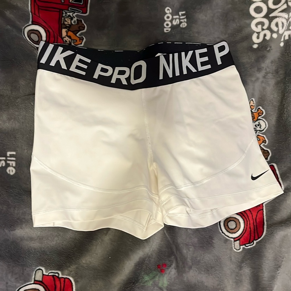 Nike pro white spandex